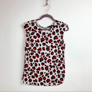 Talbot Leopard Print & Striped Tank